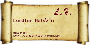 Lendler Helén névjegykártya